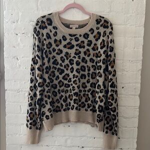 KNOX ROSE Leopard Print Sweater